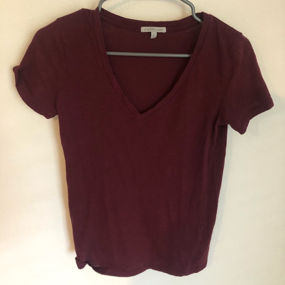maroon vneck